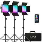 GVM RGB Video Lighting, 360° Full Color Led Video Light with APP Control, 3 Packs 850D Photography Lighting Kit CRI 97, YouTube, Aluminum Alloy Shell