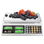 Bromech Price Computing Scale, 66lb Digital Commercial Food Meat Produce Weighing Scale with Green Backlight Large LCD Display for Farmers Market, Retail Outlets, Dry Battery Powered