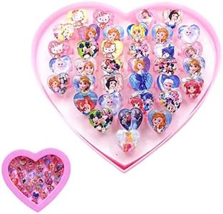 FANSEZQ Anillos niña, conjunto de anillo de niña, anillos para niñas, Princesa Joyas Anillos, anillos con caja de corazón rosa, joyas para niños, perfectos para cumpleaños de niños, regalos de fiesta