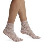 HUE Women's Fashion Shortie Anklet Socks, Assorted, Buff Pink - Lace, One Size