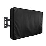 Outdoor Waterproof TV Cover 60-65" Universal Weatherproof Dustproof Black Flat Screen Cover with Remote Control Pocket Patio Television Protector for Outside LCD LED OLED TV Screens (60-65", Black)