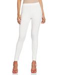 GO COLORS Soft Cotton Stretch Ankle Length Leggings for Women | Breathable, Mid Rise, Cream- M