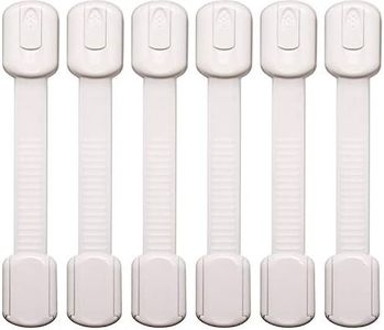 Baby Proofing Adjustable Safety Cabinet Locks by Oxlay | Child Proof Latches for Drawer Dresser Closet Oven Refrigerator Cupboard | 6 Pack (White)