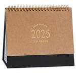 Small Desk Calendar 2024-2025, Standing Flip Desktop Calendar from July 2024 to Dec 2025 - Metal Ring Twin-Wire Binding Monthly Desktop Calendar for Home Office School (Kraft paper color)