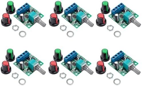 6 Pieces PWM Low-Voltage Motor Speed Controllers, Model 1803BK/1803B, for DC 1.8V/3V/5V/6V/12V Input Voltage and a Maximum Output Current of 2A.