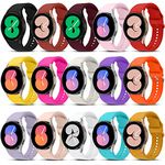 15PCS Silicone Strap No Gap for Samsung Galaxy Watch FE 7 6 5 4 40mm 44mm Band/Galaxy 6 4 Classic 47mm 46mm 43mm 42mm Bands/5 Pro 45mm Band,Sport Replacement Correa Bracelet Wristbands for Women Men