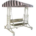 Kaushalendra Sturdy Stainless Steel 3-Seater Swing Jhula - 350 Kg Capacity, Weatherproof Canopy Swings for Adults, 160 Centimeters/188 Centimeters