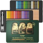 JusArt 48 Oil-Based Colored Pencils – Soft Core, Durable, Vibrant & Ultra-Smooth. Ideal for Adult Coloring, Portrait, Sketching, Landscape. Professional Drawing Pencils for Artists, Adults & Beginners