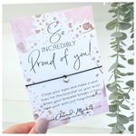 So Incredibly Proud of You! Pink Watercolour Wish Bracelet | Proud Achievement | Promotion Graduation Exams New Job | Friend Wish Bracelet | Motivational Gift | Friendship Sister Mum Daughter