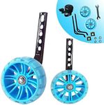 HUWAY training wheels flash mute wheel bicycle stabiliser mounted Kit compatible for bikes of 12 14 16 18 20 Inch， 1 Pair (blue2)