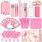 Eyelash Extension Supplies USB Air Conditioning Blower Facial Mister Lash Tweezers Mirror Mascara Brush Lash Shampoo Brush Bottle Silicone Pad Glue Rings Under Eye Gel Pads Micro Applicators Tapes