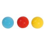 Navoys Pack of Three Soft Ball Set for Children - 70mm Soft Foam Tennis or Cricket Balls, Soft Balls for Children’s Games, Sponge Ball for Kids Playtime - Comes in Blue, Yellow and Pink