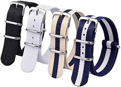 Ritche 22mm Nylon Straps Nylon Watch Bands Compatible with Seiko Watch for Men Women (4 Packs)