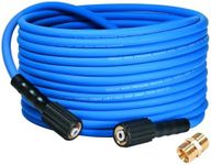 TOOLCY Super Flexible Pressure Washer Hose 30ft, 3300 PSI, 1/4 Inch Kink Resistant Power Washer Hose, Replacement Pressure Washing Hose with M22 Extension Coupler for Power Washers