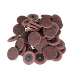 findmall 50Pcs 2 Inch Maroon Quick Change Surface Prep Conditioning Discs, Medium Grit for Cleaning, Finishing and Deburring on All Metals