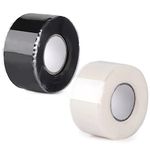 WAKADIS Self Fusing Silicone Tape, 2 Pcs 1 Inch x 10Ft Silicone Rubber Tapes Waterproof Self Fusing Leak Seal Tape for Repair Emergency Electrical Cables and Pipe Plumbing Fixing (Black and White)