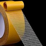 CartsCorner Double Sided Carpet Tape Heavy Duty | Super Strong Sticky Tape for Carpet, Non-Slip Waterproof & Removable | Mesh Grid for Mats, Wall Hanging & Decoration (3cm x 20m)