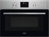 AEG 8000 Series Combi Microwave and Oven, KMX365060M, 43L, Fast Heat-Up, Convection & Microwave, Stainless Steel, Anti-fingerprint, Grill, LED Display, Defrost, Pizza Setting, Child Lock