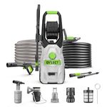 DYLECT Ultra Force Pro High Pressure Car Washer Pump(with Pressure Adjustment), 2200 Watts Motor, 200 Bars Pressure, 7.5L/Min Flow Rate, 8m Outlet Hose, Upright Design with Wheels with 11 Accessories