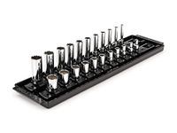 TEKTON 1/4 Inch Drive 12-Point Socket Set with Rails, 22-Piece (5/32-9/16 in.) | SHD90213