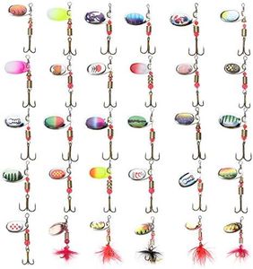 HENCETO Fishing Lure Spinner Bait, 12-30 pcs Hard Metal Fishing Spoon Trout Fishing Bait, Bass Lures with Tackle Boxes (30PCS)