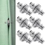 8 Pairs Magnetic Curtain Button, Round Magnetic Curtain Clips Magnets to Keep Closed, Light- Leaking Curtain Magnetic Holdback Button, Metal Curtains Buckle for Bedroom Living Room Office (Silver)