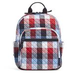 Vera Bradley Women's Cotton Small Backpack Bookbag, Patriotic Plaid, One Size