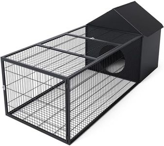 Advwin Chicken Coops Rabbit Hutch, Metal Hen Duck Run House, Indoor/Outdoor Small Animal Enclosure w/Slide Out Tray, Lockable Bird Cage Ferret Guinea Pig Rat Bunny Cages