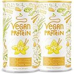 Vegan Protein Powder Vanilla - 1.2kg(80 servings) - 100% Plant Based Protein Powders - Soy, Seed & Pea Protein Powder - Low Calorie, High Protein, Lactose Free - Complete Nutrition Shake - Alpha Foods