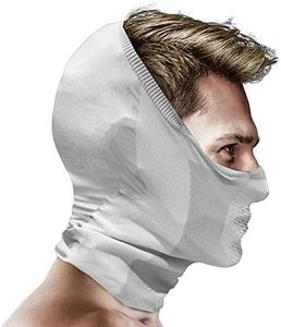 Naroo X5H - Breathable Ski Mask Half-Balaclava with Elastic Fabric, Quick-Drying, and Thermoregulating for Ski & Snowboarding (White)