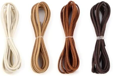 Tenalleys Leather String Suede Cord Leather Cords Rope String for Jewelry Making Necklace Bracelet Art Crafts Beading (4 Colors,3mm x 2.2 Yard)