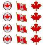 ETEYES 12 Pcs Canada Flag Pin, Canadian Metal Lapel Pins Maple Leaf Pin Canada Brand Badge For Men Women