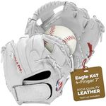 Valle Eagle K47 4-Finger Infielders Training Glove for Baseball and Softball - Soft Leather & Elite Fielding Equipment for Practice & Drills - Right or Left Hand Throw