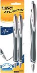 BIC Atlantis Air Retractable Ball Pen Medium Point (1.2 mm) - Black, Pack of 2 Ballpoint Pens