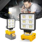 T-SUN Work Lights Portable Rechargeable for Dewalt 18v Battery, 48W 5200LM Flood Lights Outdoor with 2 Mode 18V/20V Low Voltage Protection and USB & Type C Charger Port (No Battery)