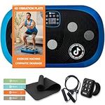 Rumblex Plus 4D Vibration Plate Exercise Machine - Triple Motor Oscillation, Linear, Pulsation + 3D/4D Motion Vibration Platform | Whole Body Viberation Machine for Weight Loss & Shaping. (Blue)