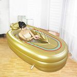 Inflatable Bathtub Thicker Adult Tub Tubing Plastic Bath Tub (Gold)