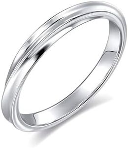 CHOW SANG SANG 18K Solid White Gold PROMESSA 'Starry Love' Ring for Men (US Size: 9, Diameter 19mm) 91856R