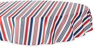 DII Stain Resistant & Waterproof, Polyester, Red, White, & Blue, Tablecloth, 60" Round