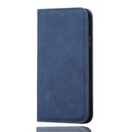 SEAHAI Case for ZTE Blade A54 Leather PU Wallet Folio Stand Case, Ultra-thin Shockproof Cover Kickstand with Credit Card Slots TPU Shell Magnetic Close - Blue