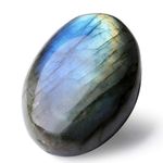 XIANNVXI 2.4" Large Moonstone Crystal,Natural Labradorite Crystal Healing Gemstone,0.7" Thick Polished Moonstone Stone Meditation Accessories 1 Pc