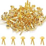 100Pcs Split Pins,Scrapbooking Brads Split Pins,Metal Paper Fasteners Mini Brads,8mmx17mm Round Scrapbooking Brads Split Pins for Paper Craft DIY Stamping Scrapbook Office Household Supplies(Gold)