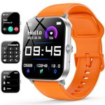 Smart Watch for Men Women with Bluetooth Call, Activity Tracker Compatible with iOS/Android Phones, 1.85" HD Screen Fitness Watch with Heart Rate/Sleep/SpO2 Monitor, 100+ Sports Modes (Orange)