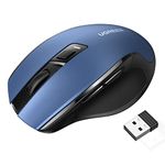 UGREEN 2.4G Wireless Mouse for Laptop, 4000 DPI 5 Adjustable Levels Ergonomic USB Wireless Mouse for PC MacBook Chromebook, 18-Month Battery Life (Blue)