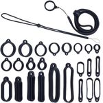 CRASPIRE 11 Size Anti-Lost Lanyard Set with 22pcs Silicone Rubber Rings 1pc Lanyards Strap Pendant Necklace Adjustable Fixing Rings Pen Soft Protective Ring Replacement Case Multipurpose for Keychain