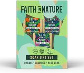 Faith In Nature Natural Handmade Soap Gift Set, Vegan and Cruelty Free, No SLS or Parabens, 3 x 100g