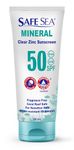 Safe Sea Zinc Oxide Sunscreen SPF50 | Clear Mineral Face Sunscreen Without White Cast | Anti-Jellyfish Sting Protective Lotion | Coral Reef Safe | Travel Size - 60ml (1 tube)
