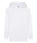 Fruit of the Loom Unisex Kids Pull-over Classic Hooded Sweat, White, 10-11 Years (Manufacturer Size:32)