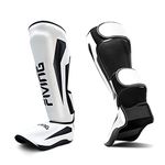 FIVING MMA Martial Arts Shin Guards – Padded, Adjustable Muay Thai Leg Guards with Instep Protection for Kickboxing/MMA Training and Sparring – Durable, Professional MMA Equipment