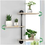 Rotating Window Plant Shelves for Optimal Light Exposure 16 inch, Wooden Window Shelf for Plants 3 Tier for Small Spaces, Stylish and Functional Indoor Plant Stand to Enhance Your Home Decor